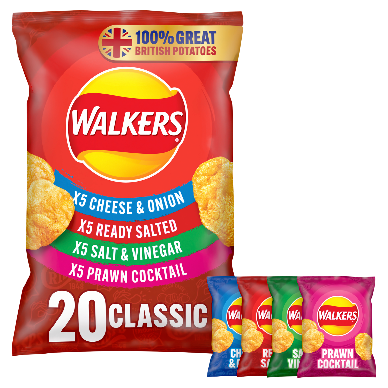 Walkers Crisps Chips Variety Classic 20 x 25g